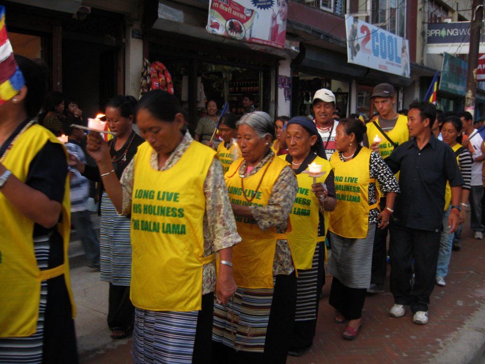 Manifestacion en Kathmandu por un Tibet libre